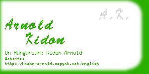 arnold kidon business card